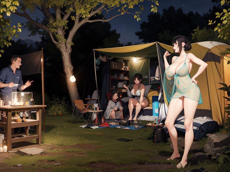 【AI生成】喜欢露出的女孩在野外露营