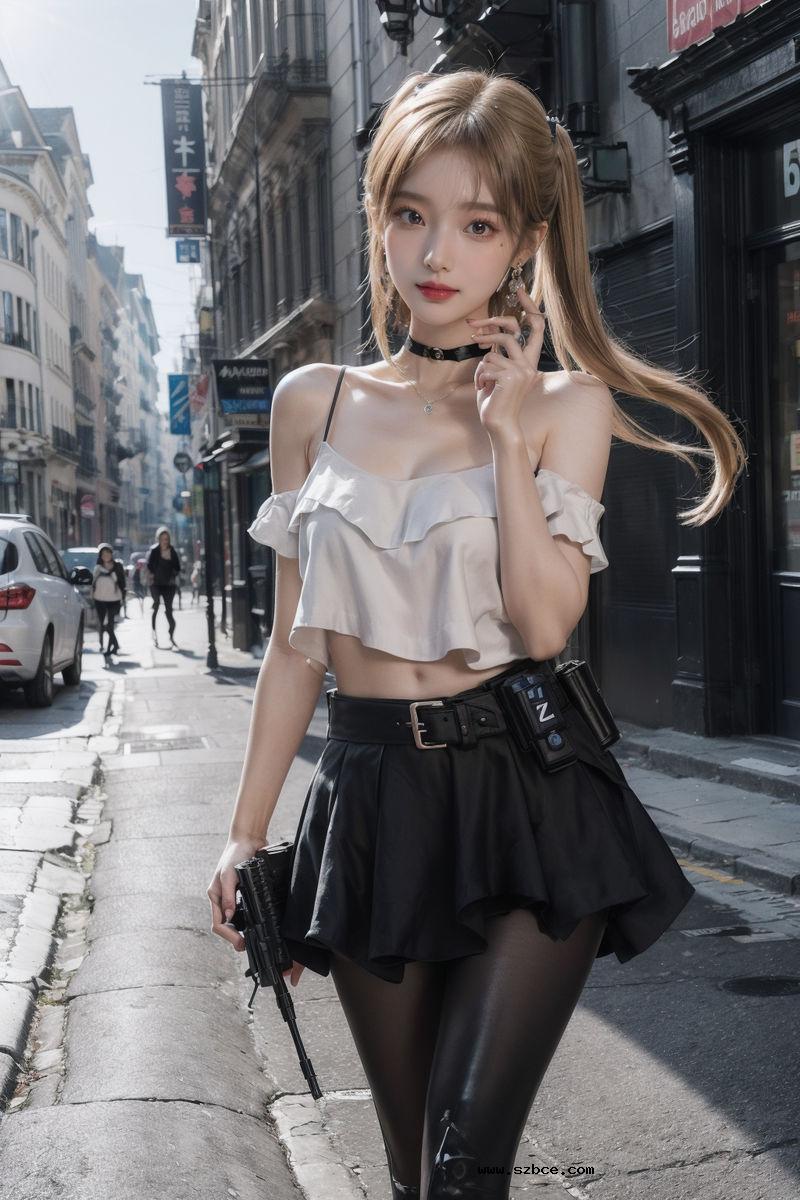 【AI生成】带枪的巨乳少女