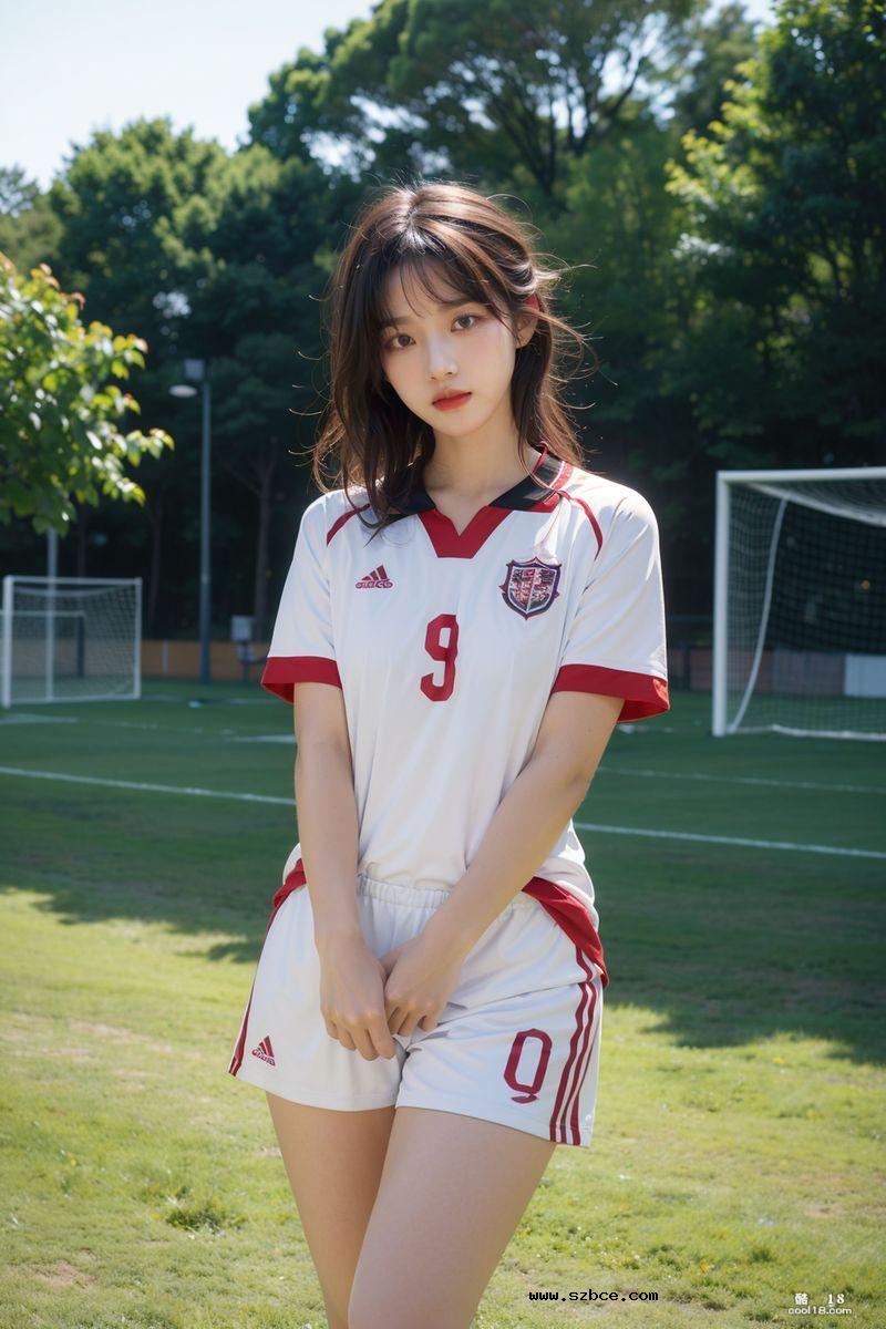 【AI生成】青春活力的足球场女孩