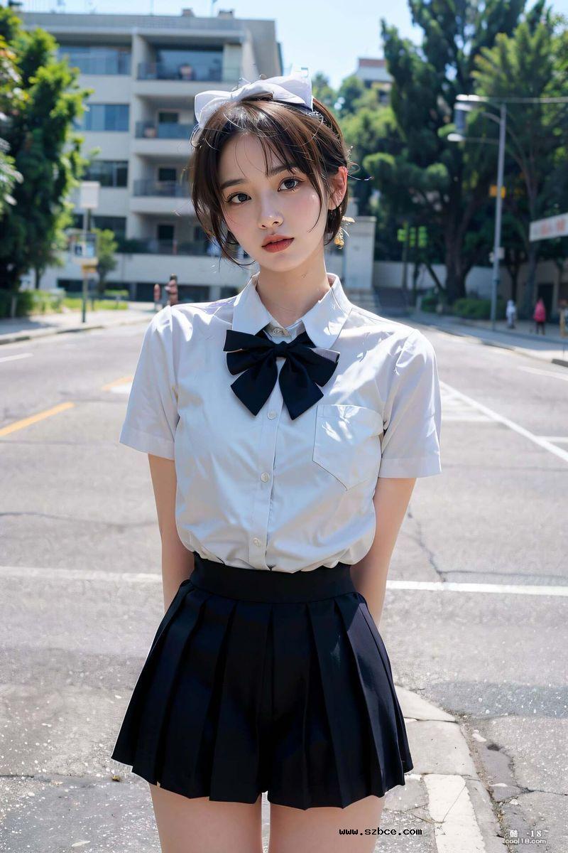 【AI生成】JK学妹校园脱衣