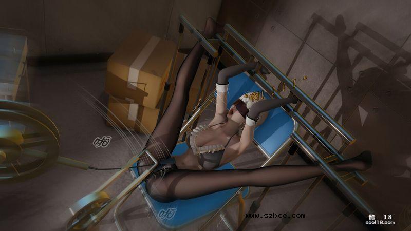 【3D】主播被分腿固定，只要刷礼物就可以抽打她的。。。