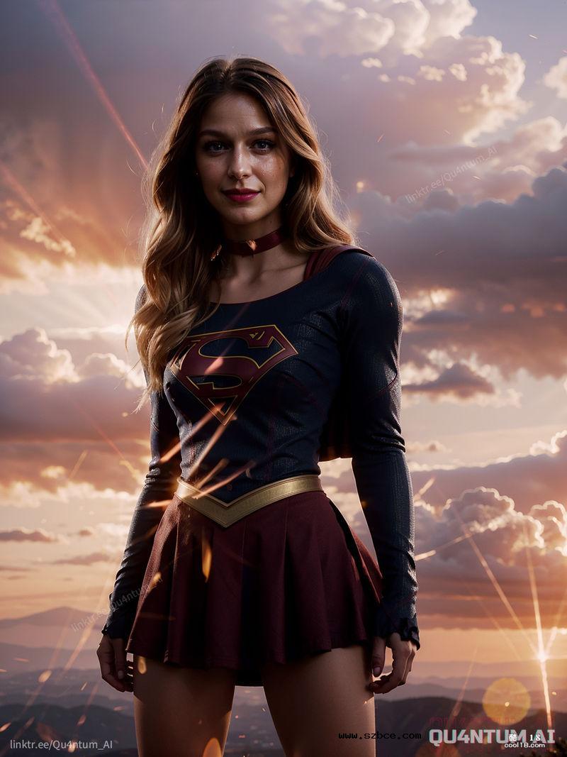 【AI生成】超人少女的斗篷下是全裸的