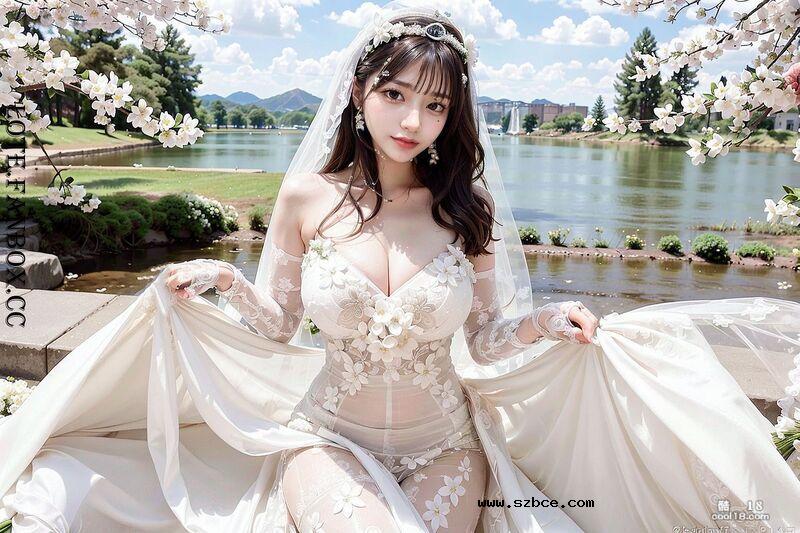 【AI生成】淫荡美女的婚纱照