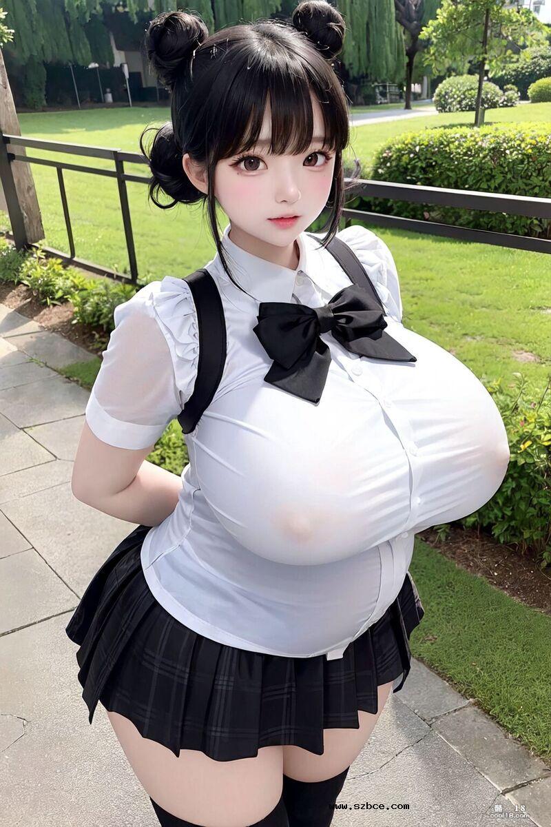 【AI生成】巨乳童颜 可爱的丸子头小孕妇