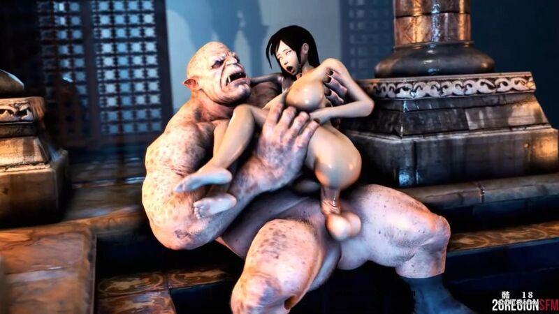 【3D】沦为性奴的巨乳少女被肉山大魔王巨根奸淫