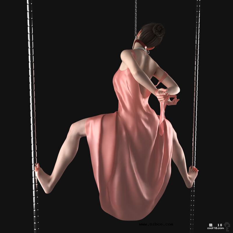 【3D图集】调教不穿内裤的叛逆女儿，捆绑打环吊珠 “監禁女子”