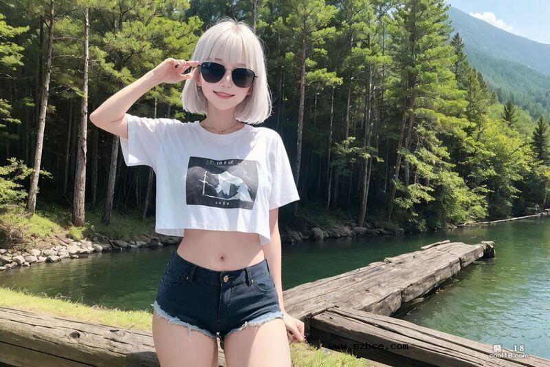 【AI生成】旅游时不忘露出的美丽少女