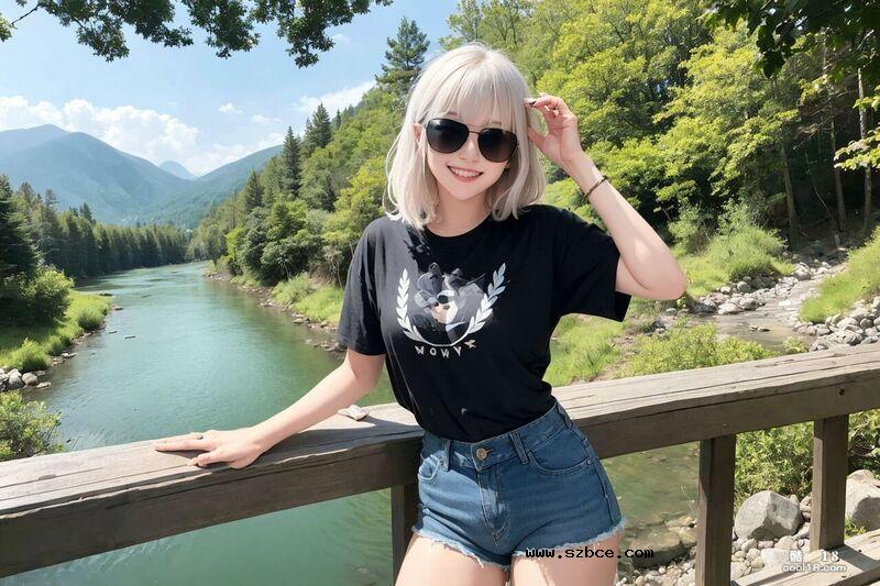 【AI生成】旅游时不忘露出的美丽少女