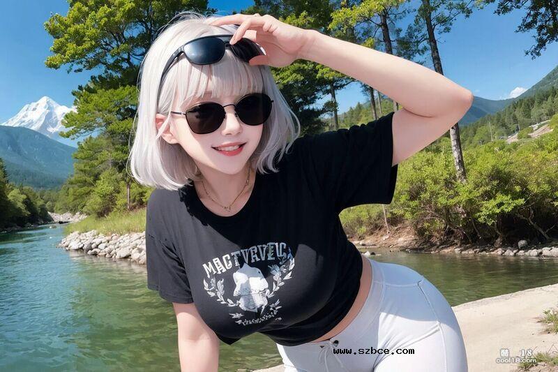 【AI生成】旅游时不忘露出的美丽少女