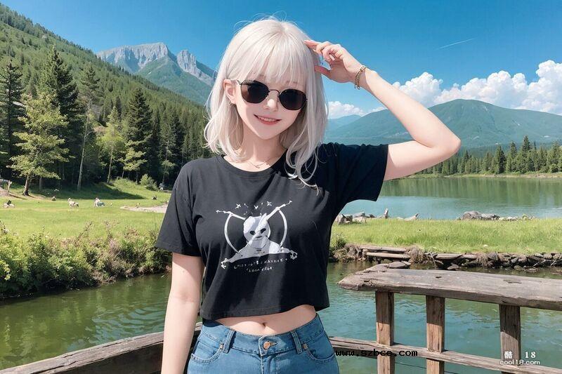 【AI生成】旅游时不忘露出的美丽少女